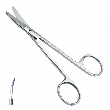 Ножиці по Mixter, операційні вертикально - зігнуті. Довжина 15,0 см